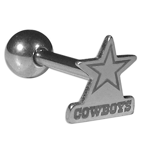 NFL Siskiyou Sports Fan Shop Dallas Cowboys Barbell Tongue Ring 14 Gauge Steel