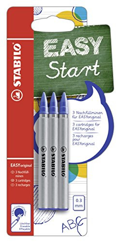 Stabilo EASYoriginal Ergonomic Rollerball Refills  Pack of 3 -Blue Ink Erasable/0.3 mm-