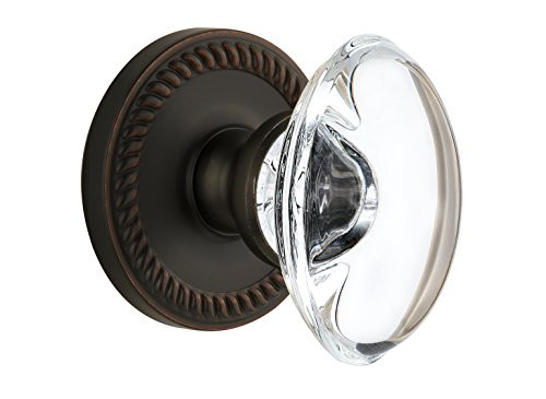 Grandeur Newport Rosette with Provence Crystal Knob, Single Dummy, Timeless Bronze