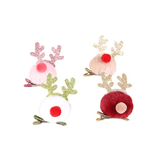 Amosfun Christmas Hair Clips Antler Hairpins Plush Pom Pom Ball Barrettes Xmas Hair Accessories Jewelry for Holiday New Year Gift Women Girl 4pcs Amosfun Christmas Hair Clips Antler Hairpins Plush Pom Pom Ball Barrettes Xmas Hair Accessories Jewelry for Holiday New Year Gift Women Girl 4pcs