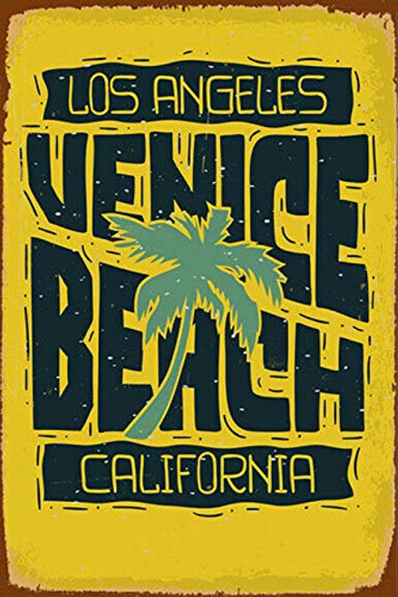 NGFD Metal Tin Sign Venice Beach California Bar Pub Home Vintage Retro Poster Metal Sign 8X12 Inches