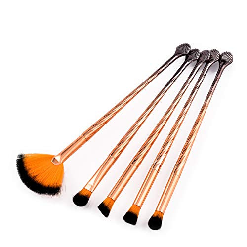 5 Pcs Professional Makeup Brush Gradient Fan Brush Makeup Tool Foundation Brush