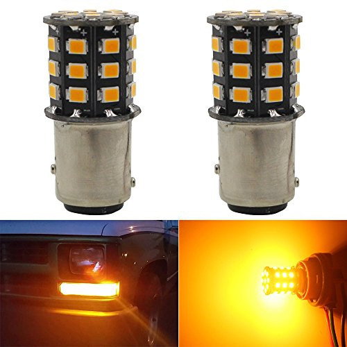 AMAZENAR 2-Pack 1157 BAY15D 1016 1034 7528 2057 2357 Car Turn Signal Lights - 12V-24V Extremely Bright Amber/Yellow 2835 33 SMD LED Light Bulb - Replacement for Tail Blinker LED Bulb AMAZENAR 2-Pack 1157 BAY15D 1016 1034 7528 2057 2357 Car Turn Signal Lights - 12V-24V Extremely Bright Amber/Yellow 2835 33 SMD LED Light Bulb - Replacement for Tail Blinker LED Bulb