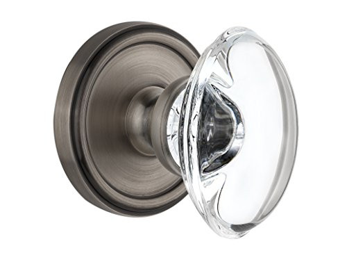 Grandeur Georgetown Rosette with Provence Crystal Knob, Single Dummy, Antique Pewter