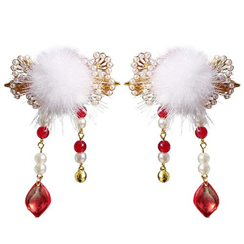 HJKL Chinese Style Tassel Hair Balls Bells Hair Clip,Children's Antique Hairpin Hanfu Hair Clip Sweet Barrette Hair Balls Hanfu Clothing Accessories HJKL Chinese Style Tassel Hair Balls Bells Hair Clip,Children's Antique Hairpin Hanfu Hair Clip Sweet Barrette Hair Balls Hanfu Clothing Accessories
