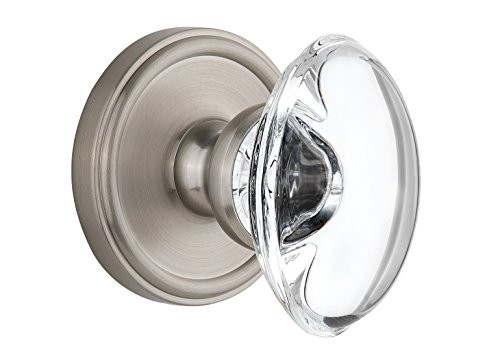 Grandeur Georgetown Rosette with Provence Crystal Knob, Single Dummy, Satin Nickel