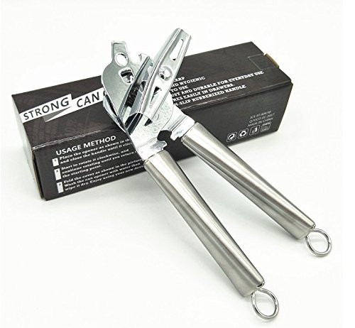 Professional Stainless Steel Safety Manual Can Opener,Can Opener, safety can opener R8,Durable Stainless Steel Can Opener, Build in Bottle Opener,Make Smooth Edge, Kitchen Tools P3