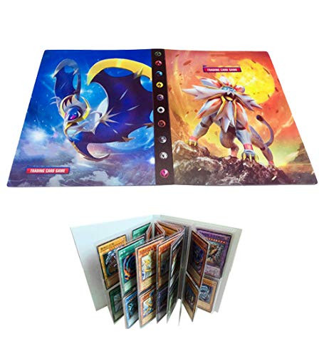 Trading Card Album Compatible with Pokemon Cards, Pokemon Card Holders, TCG Support Binder Trading Card Games, Holds 240 Cards-Solgaleo-