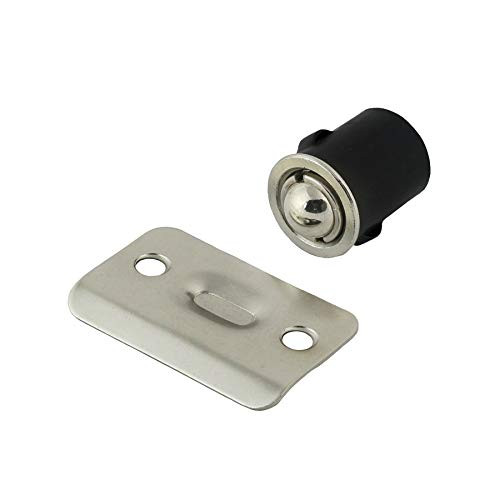 Satin Nickel Drive-in Closet Door Ball Catch with Strike Plate