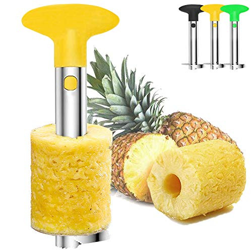 Averfeel Pineapple Corer and Slicer tool, 430 Stainless Steel Pineapple Cutter Fruit Peeler Upgraded Core Remover Tool for Kitchen with Thicker Sharp Blade for Diced Fruit Rings -Yellow- Averfeel Pineapple Corer and Slicer tool, 430 Stainless Steel Pineapple Cutter Fruit Peeler Upgraded Core Remover Tool for Kitchen with Thicker Sharp Blade for Diced Fruit Rings -Yellow-