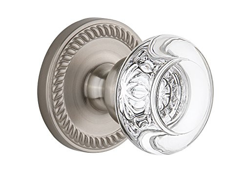 Grandeur Newport Rosette with Bordeaux Crystal Knob, Single Dummy, Satin Nickel