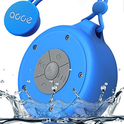 OJA Shower Speaker, Mini Wireless Waterproof Bluetooth Speaker, 5W Driver, Suction Cup, Portable Speakerphone, Built-in Mic, Hands-Free Calling (Blue)