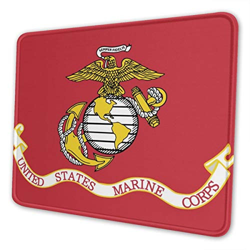Navy Mouse Pad with Stitched Edge, Premium-Textured Mouse Mat, Non-Slip Rubber Base Mousepad for Laptop, Computer  and  PC, 10.3x8.3x0.03 inch
