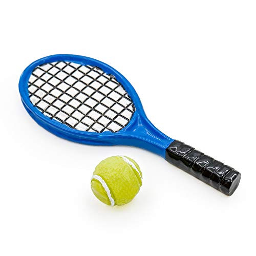 Odoria 1-12 Miniature Tennis Racket and Ball Set Dollhouse Decoration Accessories