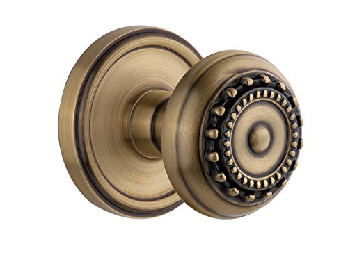 Grandeur Georgetown Rosette with Parthenon Knob, Single Dummy, Vintage Brass
