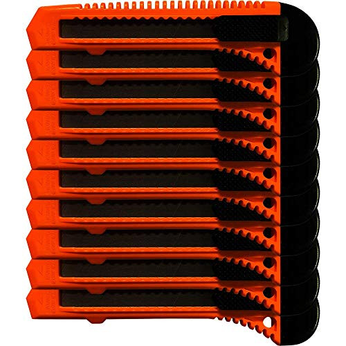 10x Bulk Utility Knife Box Cutters Snap Off Blade Neon Orange