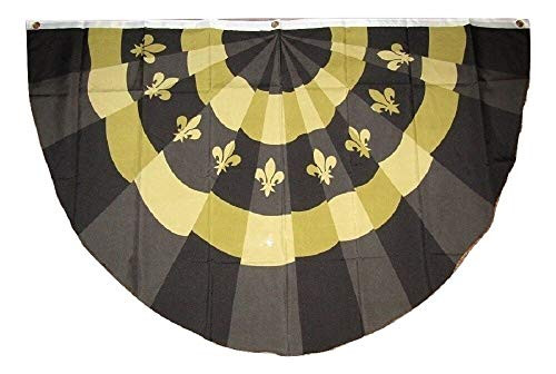 Trade Winds 3x5 Fleur De Lis Black Bunting Fan Flag 3'x5' Banner Brass Grommets Premium Fade Resistant Trade Winds 3x5 Fleur De Lis Black Bunting Fan Flag 3'x5' Banner Brass Grommets Premium Fade Resistant