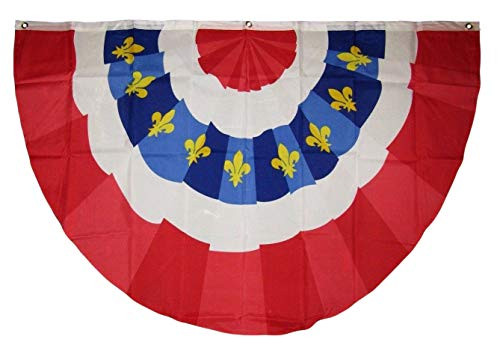 Trade Winds 3x5 Fleur De Lis Red White Blue Bunting Fan Flag 3'x5' Banner Grommets Premium Fade Resistant Trade Winds 3x5 Fleur De Lis Red White Blue Bunting Fan Flag 3'x5' Banner Grommets Premium Fade Resistant