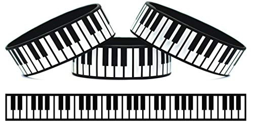 Set of Three -3- Piano Keys Wristbands - Bracelets for Music Fans and Pianists