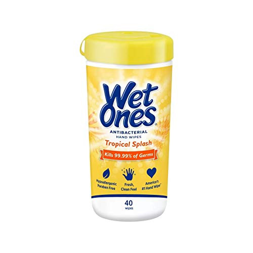 Wet Ones Antibacterial Hands Wipes, Tropical Splash, 40 Count