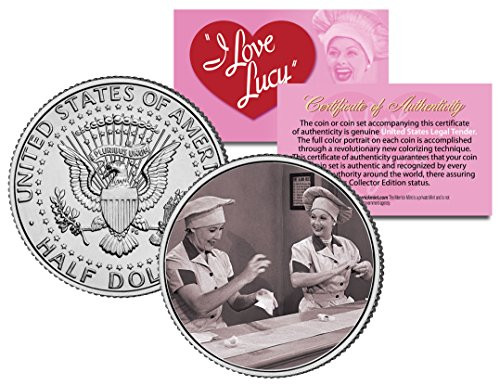 I Love Lucy The Chocolate Scene Lucille Ball JFK Kennedy Half Dollar US Coin - Licensed I Love Lucy The Chocolate Scene Lucille Ball JFK Kennedy Half Dollar US Coin - Licensed