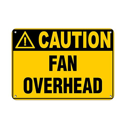Caution Fan Overhead Hazard Sign Hazard Labels Label Vinyl Decal Sticker Kit OSHA Safety Label Compliance Signs 8"