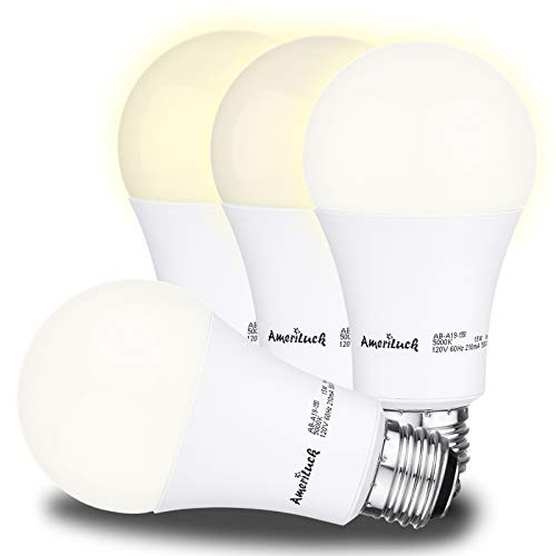 AmeriLuck 4000K Cool White 3-Way LED Light Bulb A19, 50-75-100W Equivalent, CRI80+, Omni-Directional (4 Pack)