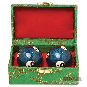 Chinese Cloisonne Balls - Yin  and  Yang Baoding Balls size 1-3/4"