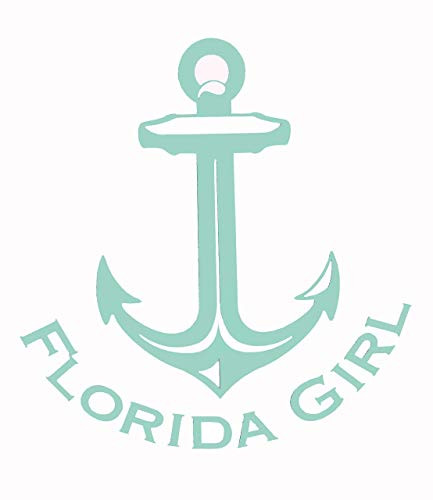 Custom Anchor Florida Girl Vinyl Decal - Nautical Beach Bumper Sticker, for Tumblers, Laptops, Car Windows - Personalized Florida Decal