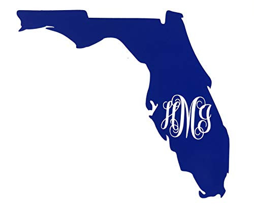 Custom Florida Vine Monogram Vinyl Decal Bumper Sticker, for Tumblers, Laptops, Car Windows - Fancy Letter Initial State Design