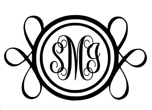 WickedGoodz Custom Initial Monogram Decal - Personalized Bumper Sticker, for Tumblers, Laptops, Car Windows - Single Loop Design