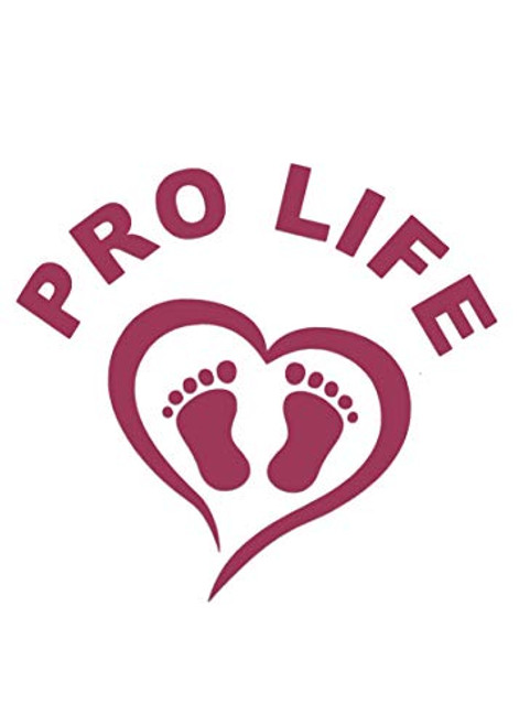 Custom Heart Baby Footprints Pro Life Vinyl Decal - Anti Abortion Bumper Sticker, for Tumblers, Laptops, Car Windows, Life Decal