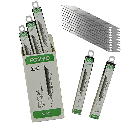 FOSHIO 50PCS 30Degree Snap-off Utility Knives Blades Hobby Knife Blades Vinyl Wraps Cutter Blades
