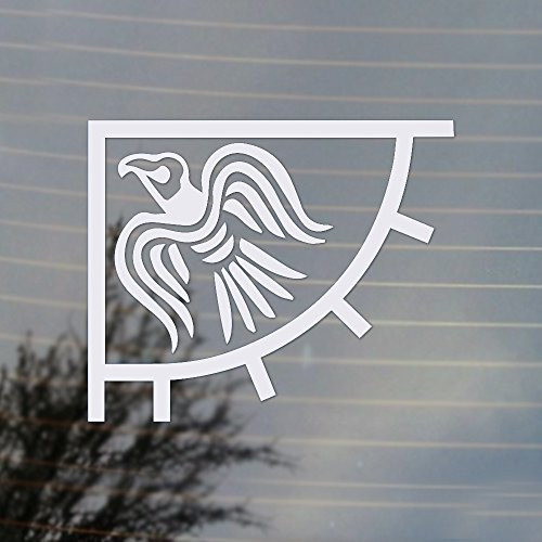 Cosplay  and  Fan Gear Odin's Raven Banner Vikings Flag Vinyl Decal -White-