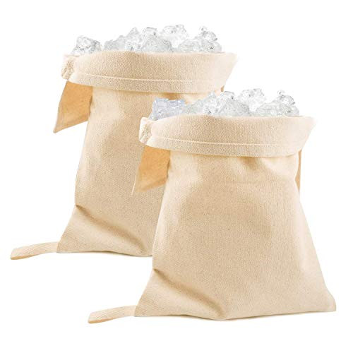 Lewis Bag Canvas Ice Bag Crushed Ice Bag Reusable Canvas Bag for Crushed Ice Dried Ice -2pcs-