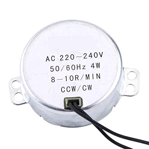 Turntable Synchron Motor, AC 220-240V Synchronous Geared Motor 4W 1Pc CCW/CW Geared Motor for Electric Fan, Handicrafts -4--