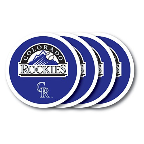 MLB Colorado Rockies Vinyl Coaster Set (Pack of 4)