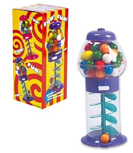 7" Spiral Galaxy Colorful GUMBALL MACHINE - Dubble Bubble Twirling Style Candy Gum Dispenser -PURPLE-