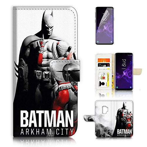 ( For Samsung Galaxy S9 ) Flip Wallet Case Cover & Screen Protector Bundle - A20002 Batman Cat woman