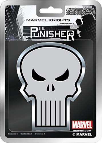 CHROMA 41708 Punisher Skull Aluminum Decal, White and Black