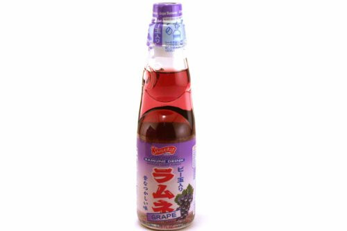 Shirakiku Ramune Carbonated Soft Drink Soda 200 ml - Grape -200 ml-