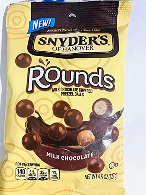 Snyder's Of Hanover New -1- bag Net wt. 4.5 oz -127g- Rounds Milk Chocolate Covered Pretzel Balls