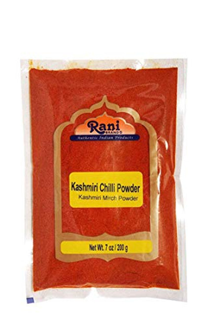 Rani Kashmiri Chilli Powder -Deggi Mirch, Low Heat- Ground Indian Spice 7oz -200g- ~ All Natural, Salt-Free - Vegan - No Colors - Gluten Friendly - NON-GMO - Indian Origin Rani Kashmiri Chilli Powder -Deggi Mirch, Low Heat- Ground Indian Spice 7oz -200g- ~ All Natural, Salt-Free - Vegan - No Colors - Gluten Friendly - NON-GMO - Indian Origin