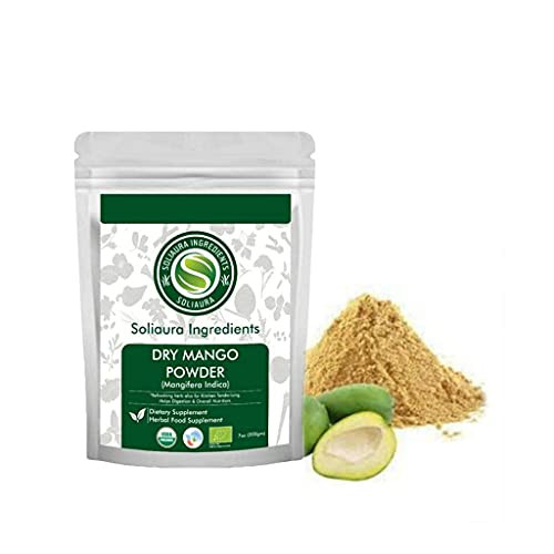 Indian natural Dry Mango Powder Mangifera Indica Amchur Powder 7 Oz 200 gm Soliaura Indian Ingredients Organically Grown