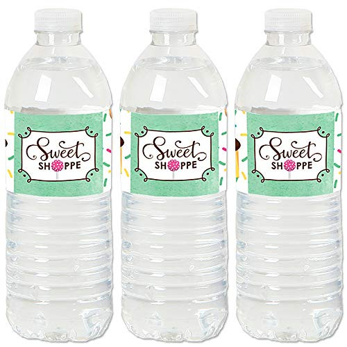 Sweet Shoppe - Candy and Bakery Birthday Party or Baby Shower Water Bottle Sticker Labels - Set of 20