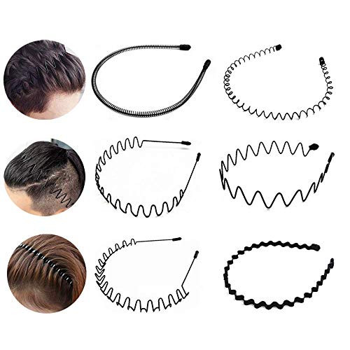 6 Pieces Metal Headbands Wavy Hairband Spring Hair Hoop Sports Fashion Hair Bands Unisex Black Elastic Non Slip Simple Headwear Accessories 6 Pieces Metal Headbands Wavy Hairband Spring Hair Hoop Sports Fashion Hair Bands Unisex Black Elastic Non Slip Simple Headwear Accessories
