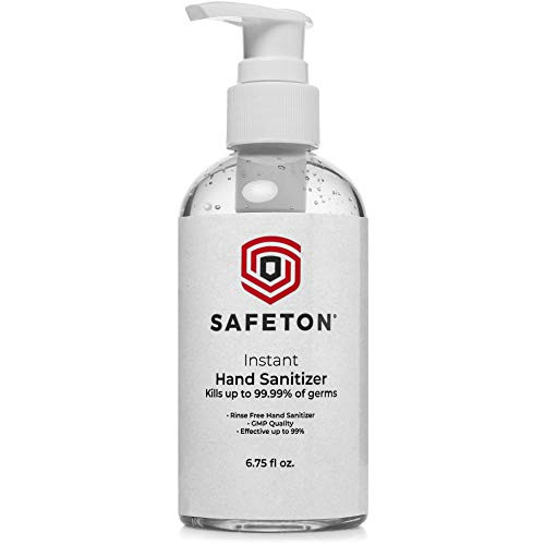 SAFETON Hand Sanitizer, 6.75oz, 70 percent Alcohol, Gel, Pump Bottle