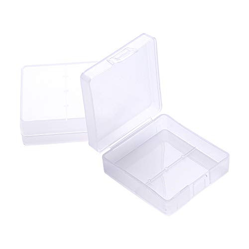 Fielect 2 x 9V Battery Storage Case Holder Organizer Box Transparent 2Pcs
