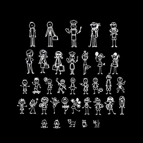 Stick Figure My Family Decal Vinyl Car Sticker Window