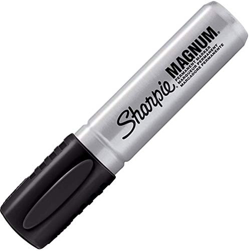 Sharpie 44001 Oversized Chisel Tip Extra Wide Magnum Permanent Marker -1 Pack-, Black, Sturdy Extra-wide Felt Chisel Tip, Quick-drying Ink is Fade-and Water-Resistant